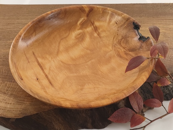 Talerz drewniany z jednego kawałka brzozy
